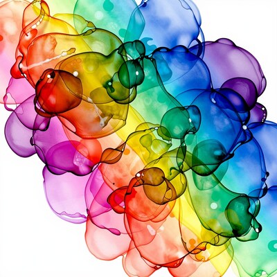 Rainbow Ink Swirls