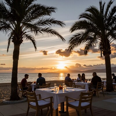 Beach Restaurant Sunset Dinner
