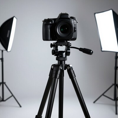 DSLR Camera on Tripod