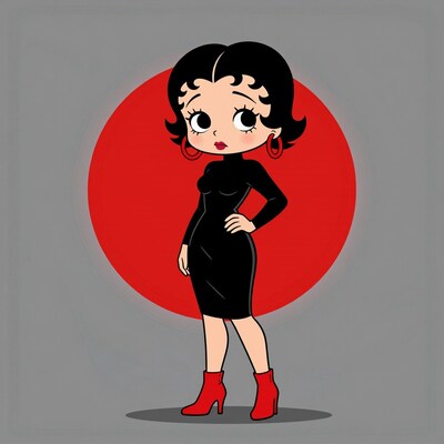 Betty Boop in Black Dress