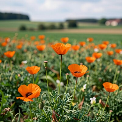 Orange Poppy Field