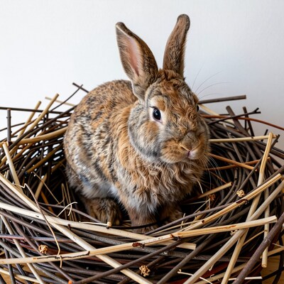 Rabbit in Nest