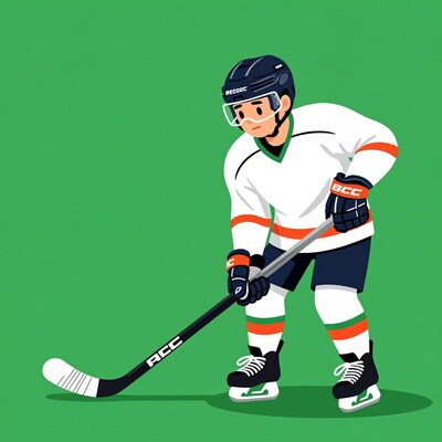Cartoon hockey player