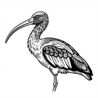 Ibis Bird Illustration
