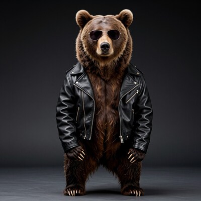 Cool Bear in Leather Jacket