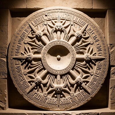 Aztec Sun Stone Carving