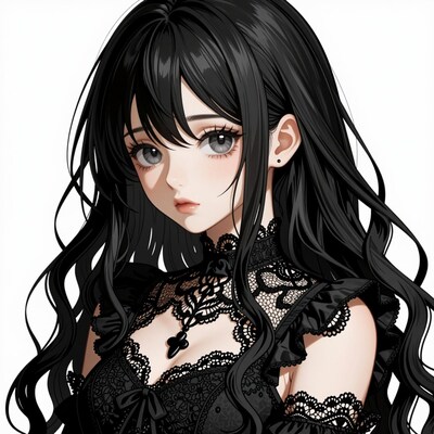 Gothic anime girl portrait