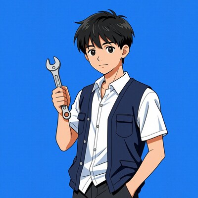 Anime boy with wrench