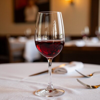 Red Wine Glass on Table