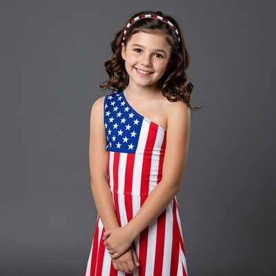 Girl in American Flag Dress