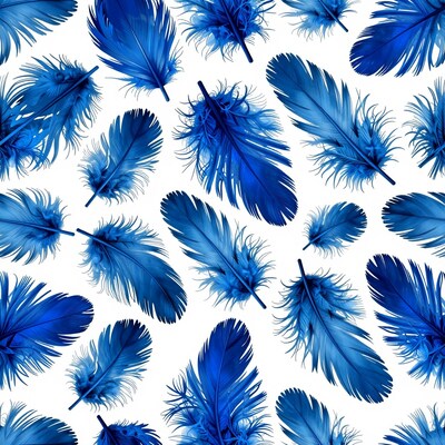 Blue feathers pattern