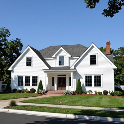 White Two-Story Suburban House