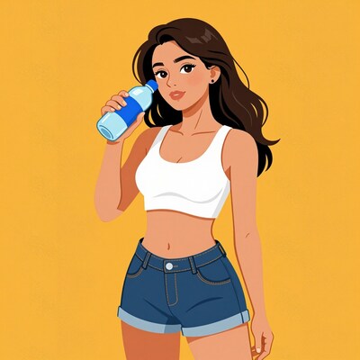 Woman drinking water