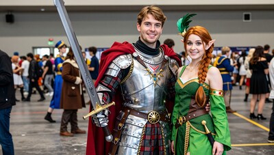 Knight and Elf Cosplayers