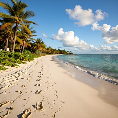 Tropical Beach Footprints
