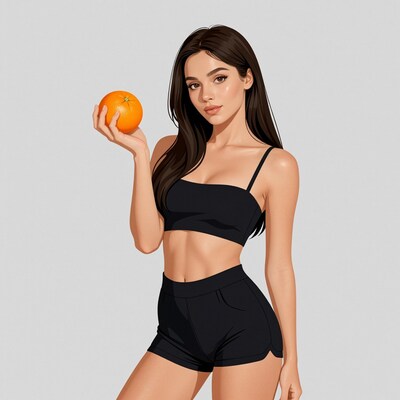 Woman Holding Orange