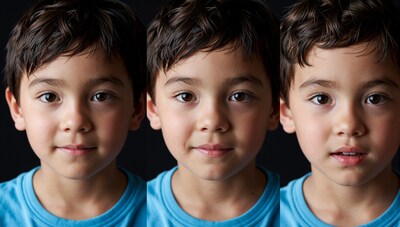Young boy facial expressions