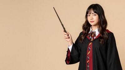 Asian witch with wand