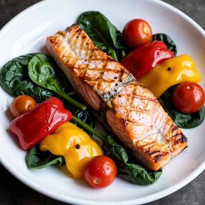 Grilled Salmon with Vegetables