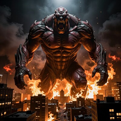 Giant Monster Destroying City