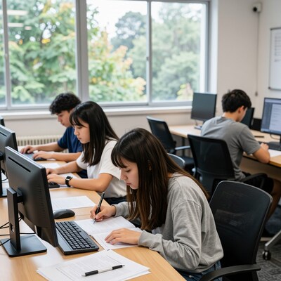 Students Studying in Computer Lab