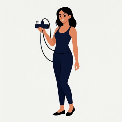 Woman Holding Power Strip