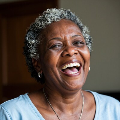 Laughing elderly Black woman