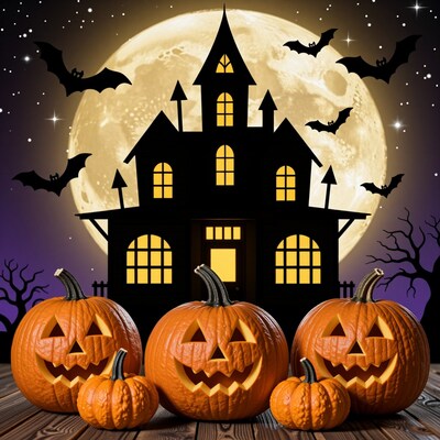 Halloween Haunted House Pumpkins