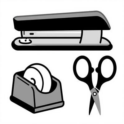 Stapler Tape Dispenser Scissors