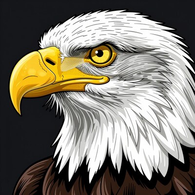 Bald Eagle Head Illustration