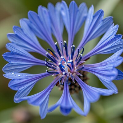 Blue Cornflower Bloom