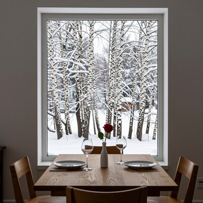 Winter Birch Forest Dining Table