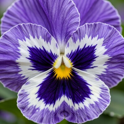 Purple White Pansy Flower