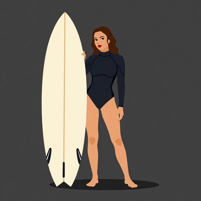 Woman with Surfboard