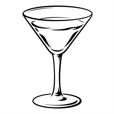 Martini Glass Illustration