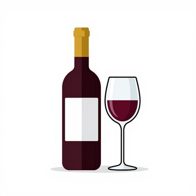 Wine Bottle and Glass