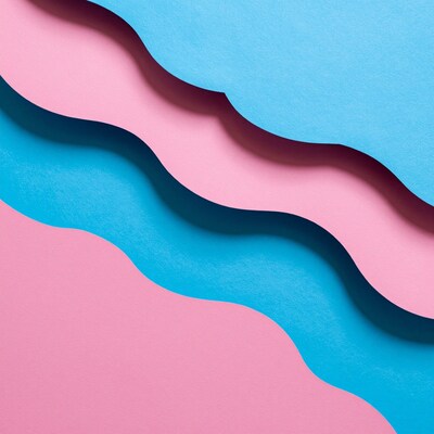 Pink and Blue Wavy Layers