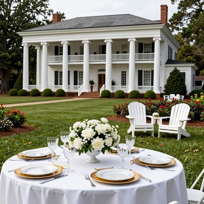 Southern Plantation Wedding Table Setting