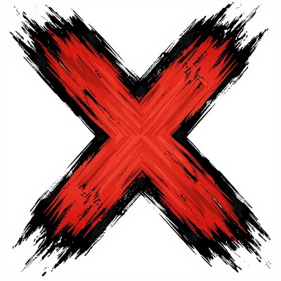 Red and Black X Mark