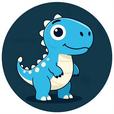 Blue Cartoon Dinosaur