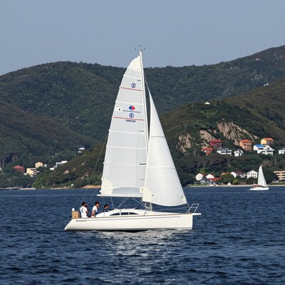 Sailboat on Tropical Bay