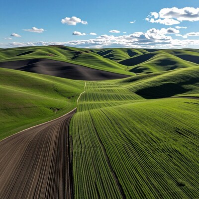 Rolling Green Farmland Hills