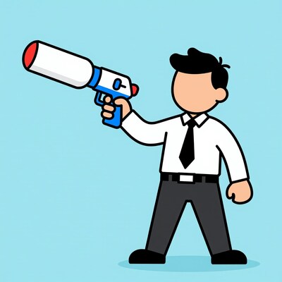Cartoon businessman with megaphone
