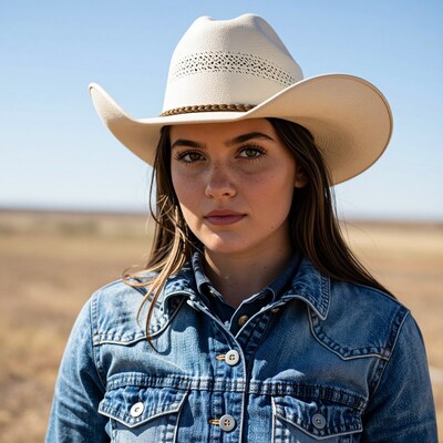 Young woman in cowboy hat