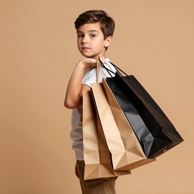 Boy with Shopping Bags