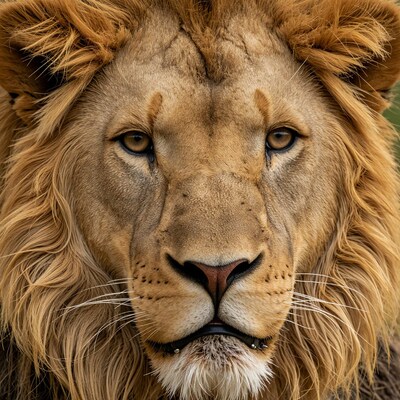 Majestic Male Lion Close-Up