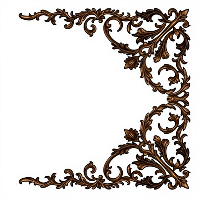 Ornate Bronze Corner Scrollwork