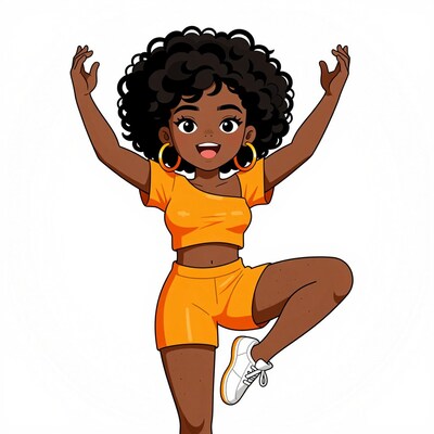 Happy Black Girl Dancing