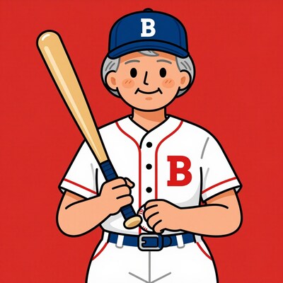Elderly Woman Baseball Player