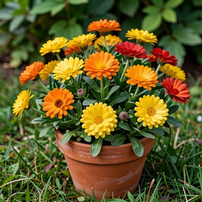 Potted Calendula Flowers